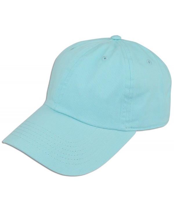 Cotton Classic Dad Hat Adjustable Plain Cap Polo Style Low Profile Unstructured 1400 - L Aqua - C512O5STH0R