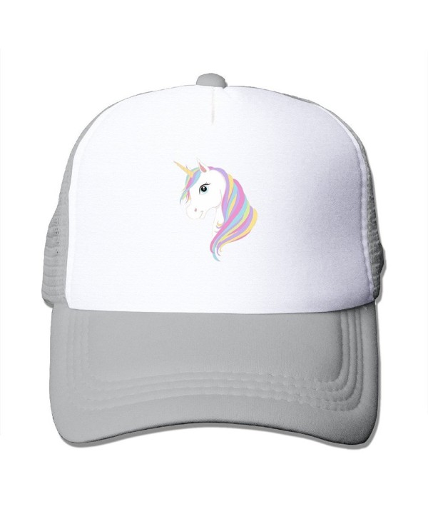 Adult Unicorn Print Caps Funny Baseball Mesh Hats For Men Womens Black - Ash - C0185Y0M7ZD