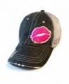 Gloss Boss Baseball Hat - Pink Lips - Swarovski Crystal - fitted Cap by Elivata - CN182XEDX9M