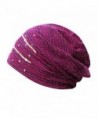 Showking Women Hijab Lace Ninja Underscarf Head Islamic Cover Bonnet Beanie Hat - Purple - CG188KG46KE