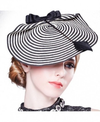 Hibelief Women Striped Fascinator Wedding