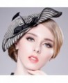 Hibelief Women Striped Fascinator Wedding in Women's Sun Hats