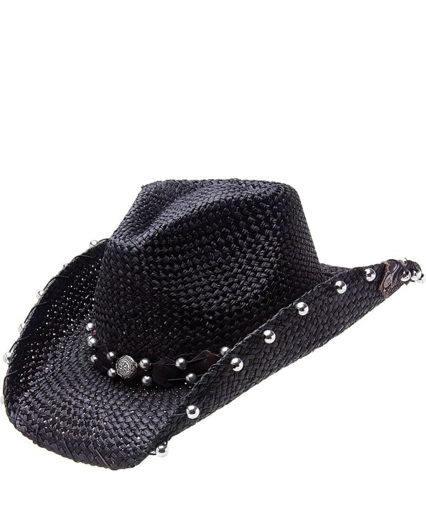 Peter Grimm Ltd Unisex Stallion Straw Cowboy Hat - Pgd4015-Blk-O - Black - CX11LBY53N5