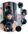 Women Winter Warm Scarf and Hat Lady Knitted Thick Scarves - Black - CE187NSCTWL