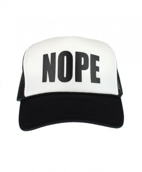 Mens NOPE Ironic Funny Slogan Hipster Snap Back Cap Cotton Mesh Trucker Hat - CY11S68B5A3