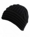 AN Womens Winter Knit Beanie Hat Plush Fleece Lined Many Colors - Black Cable - C212MYEI2PC