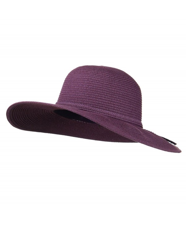 Paper Braid Flat Brim Self Tie Hat - Purple W26S25B - CS11D3H50R7