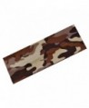 1 Dozen Camouflage Cotton Soft and Stretchy Headbands - Brown - CF11NHQJZ39