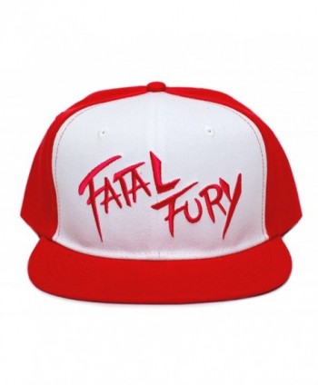 Fatal Fury Embroidered Flat Bill Unisex-Adult Trucker Hat -One-Size Red/White - CH12HGBLS99