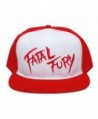 Fatal Fury Embroidered Flat Bill Unisex-Adult Trucker Hat -One-Size Red/White - CH12HGBLS99