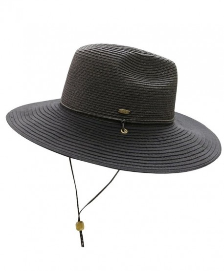 City Hunter Unisex CC St111 Upf50+ Protect Wide Brim Straw Sun Hat 2 Colors - St311 Black - CL183MZEM6R