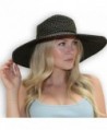 Del Mar - Women's Packable Wide Brim Casual Sun Hat (Black) - CI11UYJIMD1