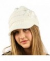 Winter Floral Chunky Stretchy Hat in Women's Skullies & Beanies