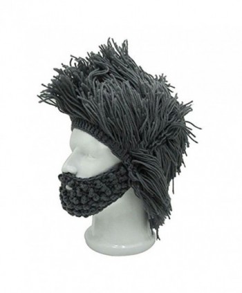 Men's Barbarian Knitted Beard Hats Warm Winter Caps Funny Party Mask ...