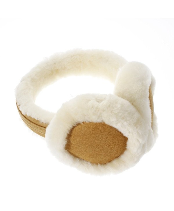 Foldable Wool Earmuffs Cold Weather Ear Protector for Women Girls - Khaki - CQ188QSLHCR