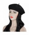 Acecharming French Beret- Lightweight Casual Classic Solid Color Wool Beret - Black - CU124TQQXSF