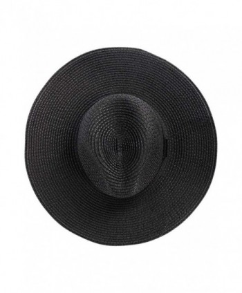 Luxury Divas Black Woven Panama in Women's Sun Hats