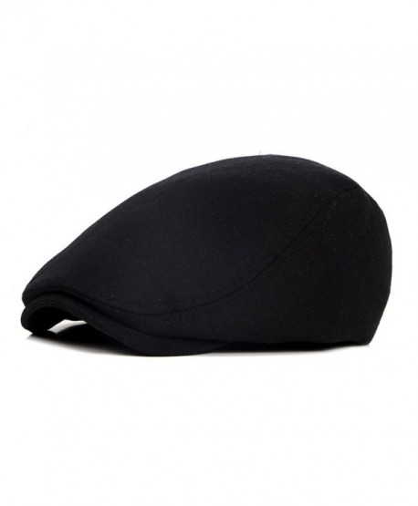 ZLS Retro Unisex Golf IVY Driving Beret newsboy Cabbie Caps Hats For Men - Black - CV17Y0L3GEW