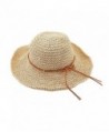 Glamorstar Women's Summer Beach Cap Foldable Braid Sun Straw Hats - Rice - CR12G44N991
