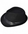 Livingston Men/Women's Pin Striped Short Brim Gangster Fedora Hat - Black2 - CJ1872KWXQ7