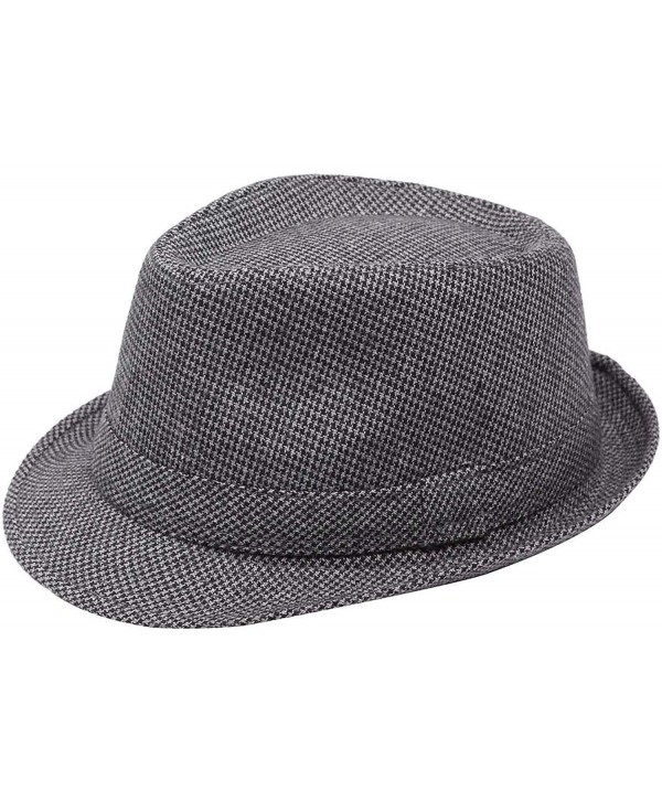 Simplicity Unisex Timelessly Classic Manhattan Fedora Hat - Grey/Black2 - CM11N5TZ4OR