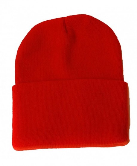 Blank Long Cuff Beanie - Red - C3112P9TR19