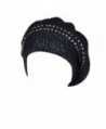 Women Black Rhinestone Rabbit Beret