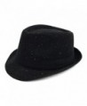 Men's Speckled Fall/ Winter Fedora - Black - C11876DLSA8