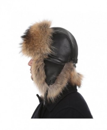 Queenfur Real Raccoon Genuine Leather in Women's Bomber Hats