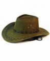 Deluxe Olive Green Simulated Suede Leather Western Style Cowboy / Cowgirl Hat - CM11R30FZUR