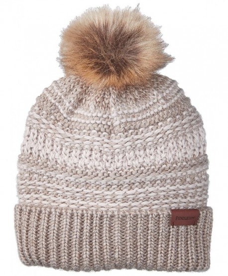 Pendleton Faux Fur Pom Beanie - Tan Mix - CY185KR4UHI