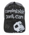 White Glitter Camping Hair Don't Care Grey Trucker Cap Hat Camper - CJ12JGTMZ19