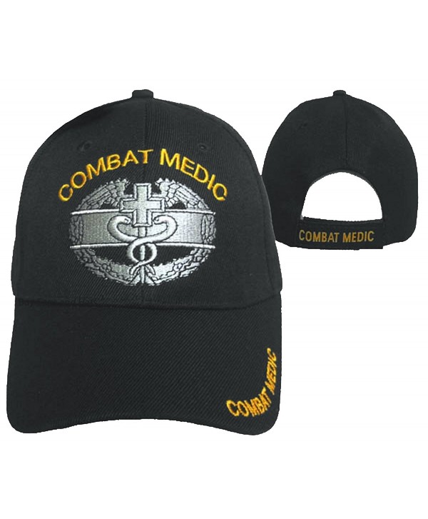 Combat Medic Cap Black U.S. Army Embroidered Military Hat - C012ODQFY09