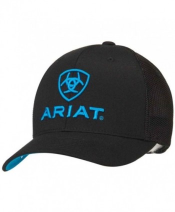 Ariat Men's Black Blue Half Mesh Hat - Black - CQ11JJW0PRZ