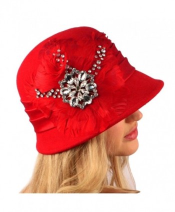 Winter Feathers Rhinestones Hat Adjustable