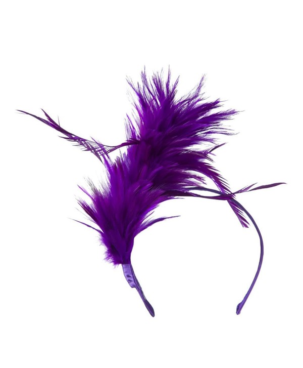 Fancy Feather Fascinator - Purple - C611GZA8Y85