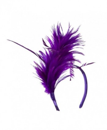 Fancy Feather Fascinator Purple OSFM