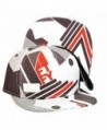 Flat Fitty Geometric Snapback Cap- Grey White Red - C811F0AVJNN