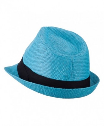 Pleated Hat Band Straw Fedora in Men's Fedoras