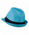 Pleated Hat Band Straw Fedora in Men's Fedoras