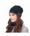 VBIGER Winter Beanie Hat Scarf Set Warm Knit Hat Thick Knit Skull Cap For Men Women - Navy Blue - C118857M6N0