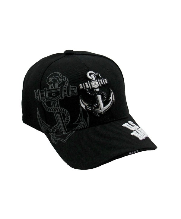 US Navy 3D Embroidered Baseball Cap Hat - Black - C511UN0TDUR
