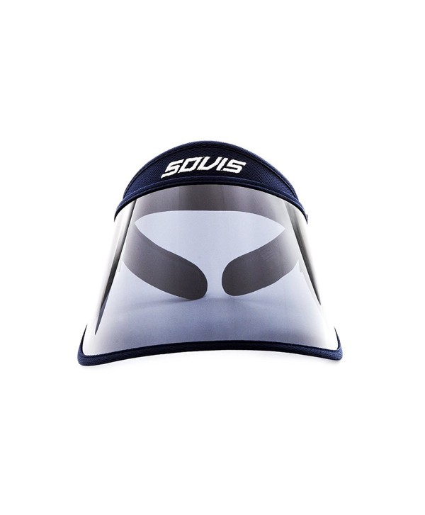 SOVIS Navy Blue Full Size - Uv Facial Protection Sun Cap Solar Visor Hat Worldwide Patented - C6116NX1HQL