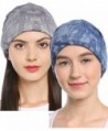 Ababalaya Women's Soft Breathable 3-Way Solid Knit Chemo Beanie Turban Headband Nightcap - Sapphire+gray - C3182G0I8UD