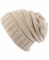 Novawo Trendy Winter Warm Hats Slouchy Beanie Baggy Beanie Knit Hats For Women - Tan - C1187O3YH66