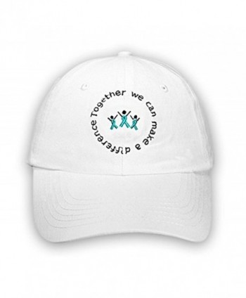 Ovarian Cancer Awareness Teal Ribbon Together Hat - CV12N1YP788