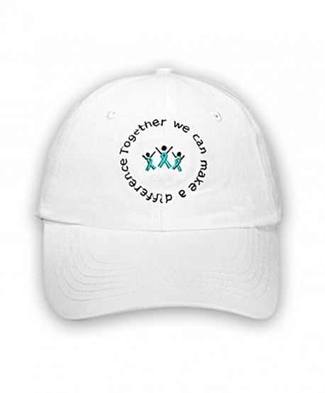 Ovarian Cancer Awareness Teal Ribbon Together Hat - CV12N1YP788