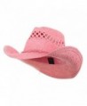 MG Womens Straw Outback Toyo Cowboy Hat - Pink - CC111QRKA39
