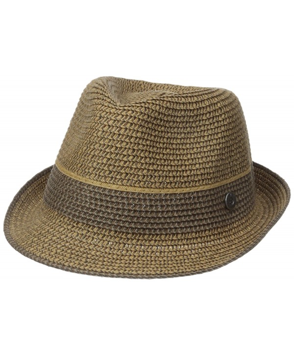 Ben Sherman Men's Multi-Stripe Straw Trilby - Brown - CZ12BU649BP