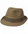 Ben Sherman Men's Multi-Stripe Straw Trilby - Brown - CZ12BU649BP